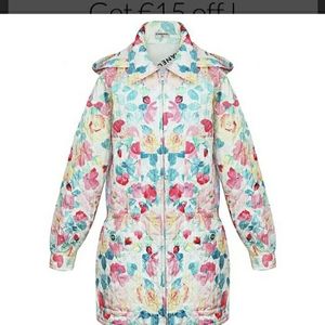 Chanel Flower Print Quilted Coat